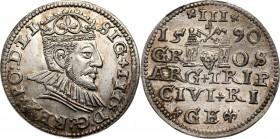 Zygmunt III Waza, trojak 1590, Ryga Pięknie zachowany.
Reference: Iger R.90.1
Grade: AU 

Zygmunt III Waza