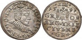 Zygmunt III Waza, trojak 1591, Ryga Bardzo ładny.
Reference: Iger R.91.1
Grade: AU 

Zygmunt III Waza
