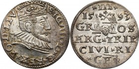 Zygmunt III Waza, trojak 1593, Ryga Bardzo ładny.
Reference: Iger R.93.1
Grade: AU 

Zygmunt III Waza