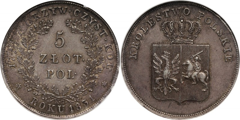 Powstanie Listopadowe, 5 złotych 1831 KG, Warszawa Ładnie zachowane. Reference: ...