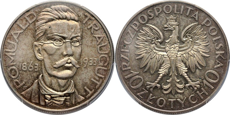 II RP, 10 złotych 1933, Warszawa, Romuald Traugutt Reference: Parchimowicz 122
...