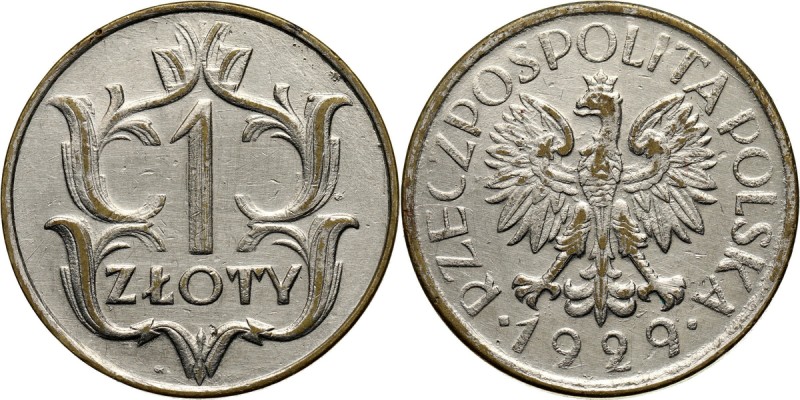 II RP, 1 złoty 1929, fałszerstwo z epoki Waga 7,43 g. Ciekawe i dość dobrze zach...