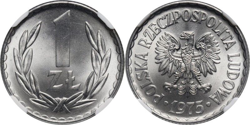 PRL, 1 złoty 1975, bez znaku mennicy Pięknie zachowany. Reference: Parchimowicz ...