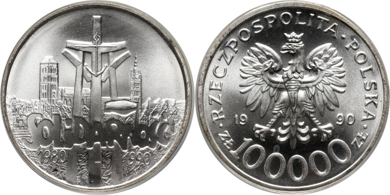 III RP, 100000 złotych 1990, Solidarność, Typ C Przepiękne.
Reference: Parchimo...