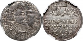 Kurlandia, Wilhelm Kettler, trojak 1597, Mitawa Rzadki i dość ładnie zachowany. Reference: Iger KuF.97.1.f (R3)
Grade: NGC AU50 

Coins related to ...