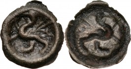 Pomorze, Bogusław X 1478-1523, brakteat, gryf kroczący w lewo Waga 0,15 g, średnica 12 mm. Reference: Kopicki 4128 (R5)
Grade: VF 

Coins related t...