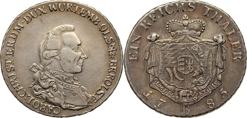 Śląsk, księstwo oleśnickie, Karol Krystian Erdmann 1744-1792, talar 1785 B, Wroc...