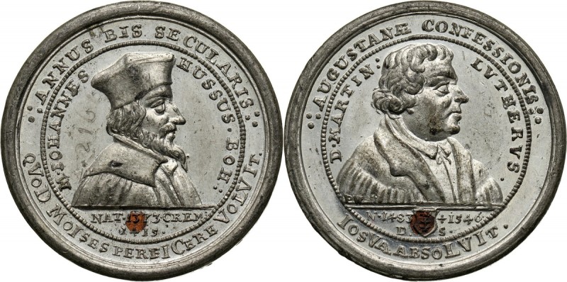 August II Mocny, Gdańsk, medal z 1730 roku, wybity z okazji 200-lecia ogłoszenia...