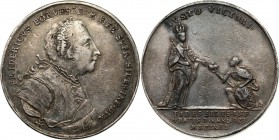 Śląsk, Wrocław, medal z 1741 roku, Hołd złożony Fryderykowi II przez Stany Śląskie we Wrocławiu 7 listopada 1741 roku Autorstwa J. W. Kittela. Srebro,...