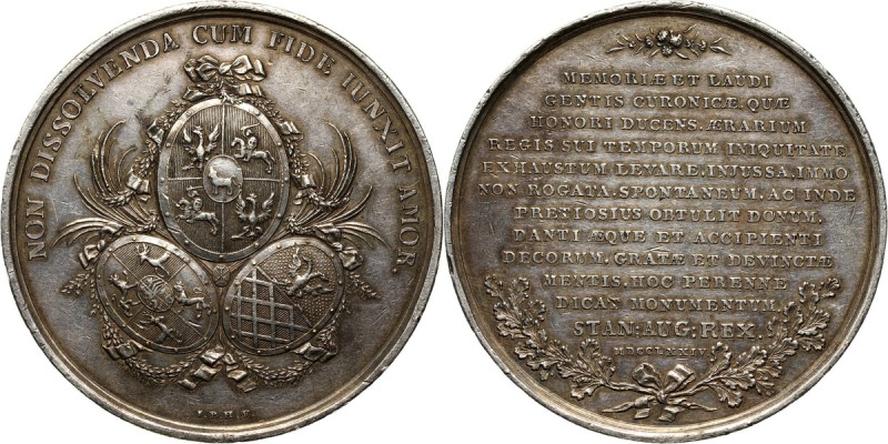 Stanisław August Poniatowski, medal z 1774 roku, 'Dar Kurlandii' Autorstwa&nbsp;...