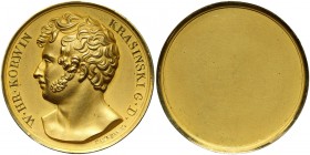 XIX wiek, Wincent Korwin - Krasiński, jednostronna odbitka medalu z 1814 roku Autorstwa F. Caunoisa. Brąz złocony, waga 36,11 g, średnica 41 mm.
Refe...