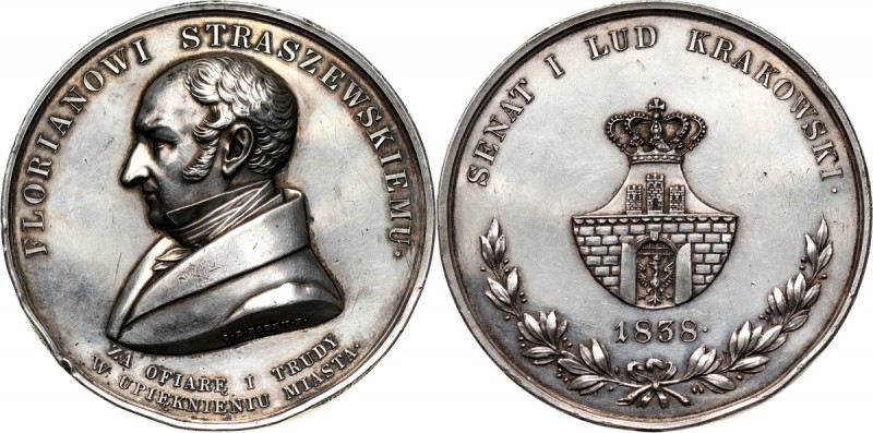 XIX wiek, Wolne Miasto Kraków, medal z 1838 roku, Florian Straszewski Autorstwa ...