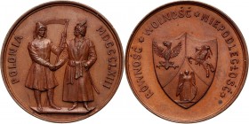 XIX wiek, medal z 1863 roku, Powstanie Styczniowe Sygnowany G. Wiener. Brąz, waga 15,59 g, średnica 30 mm.
Reference: Hutten-Czapski 8034
Grade: UNC...