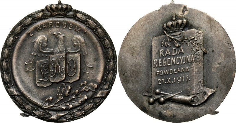 XX wiek, medal z 1917 roku, wybity z okazji objęcia urzędu przez Radę Regencyjną...