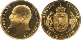Bulgaria, Ferdinand I, 100 Leva 1912, Restrike, National Bank Issue Złoto. Ładnie zachowane w starym slabie NGC.
Reference: Friedberg 5
Grade: NGC P...