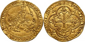 France, Jean II le Bon 1350-1364, Franc à cheval Gold 3,87 g.
 Złoto 3,87 g. Ładnie zachowany.
Reference: Friedberg 279, Duplessy 294
Grade: XF+ 
...