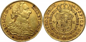 Spain, Charles IV, 4 Escudos 1787 M-DV, Madrid Gold 13,45 g.
 Złoto 13,45 g.
Reference: Friedberg 284
Grade: VF+ 

Spain