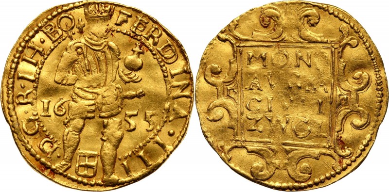 Netherlands, Zwolle, Ducat 1655 with title of Ferdinand III Gold 3,47 g. Złoto 3...