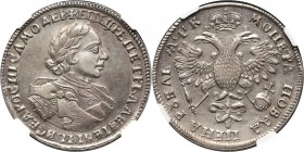 Russia, Peter I, Rouble 1720 OK, Moscow Very nice coin. Bardzo ładny z pięknie zachowanymi detalami reliefu.
Reference: Bitkin 400
Grade: NGC AU53 ...