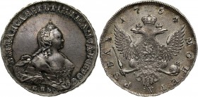 Russia, Elizabeth I, Rouble 1754 СПБ IМ, St. Petersburg Nice coin in beautiful toning. Srebro 26,10 g. Ładny w pięknej, starej patynie. Reference: Bit...