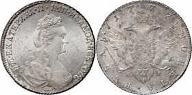 Russia, Catherine II, Rouble 1777 СПБ ФЛ, St. Petersburg Beautiful coin.
 Pięknie zachowany w delikatnej patynie.
Reference: Bitkin 224
Grade: UNC/...