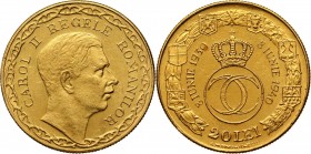 Romania, Carol II, 20 Lei 1940, Bucharest Gold 6,55 g. Mintage: 346 pcs. Very rare coin. Złoto 6,55 g. Bardzo rzadka moneta wybita w nakładzie 346 szt...