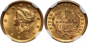 USA, Dollar 1853, Philadelphia Złoto. Pięknie zachowany. Naszym zdaniem bardzo surowo oceniony przez NGC.
Reference: Friedberg 84
Grade: NGC MS63 
...