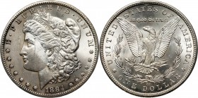 USA, Dollar 1884 CC, Carson City, Morgan Bardzo ładny egzemplarz. Rzadka mennica.
Reference: KM #110
Grade: UNC/AU 

United States