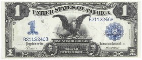 USA, 1 Dollar 1899, Silver Certificate Numer B2112246B. Podpisy Napier i McClung. Bardzo ładnie zachowany.
Reference: Friedberg 230
Grade: PMG 50 EP...
