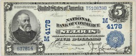 USA, Missouri, The National Bank of Commerce in Saint Louis, 5 Dollars 1909, Plain Back Numer T510839B&nbsp; / M4178 / 637814. Podpisy Vernon i McClun...