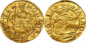 Hungary, Transylvania, Sigismund Bathory, Dukat 1586, Hermannstadt Gold 3,46 g. Scratch on reverse.
 Złoto 3,46 g. Rysa na rewersie.
Reference: Frie...