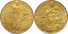 Hungary, Franz I, Ducat 1835, Kremnitz Gold 3,49 g. Nice coin.
 Złoto 3,49 g. Ładnie zachowany.
Reference: Friedberg 210, Huszar 1921
Grade: XF+ 
...