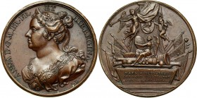 Great Britain, Anne, bronze medal without date (1731) Engraved by Jean Dassier. P art of a set of 34 medals of the Kings and Queens of England. Weight...