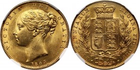 Great Britain, Victoria, Sovereign 1843, London, Broad shield Pięknie zachowany. Najwyższa nota w NGC.
Reference: Friedberg 387e, Seaby 3852
Grade: ...