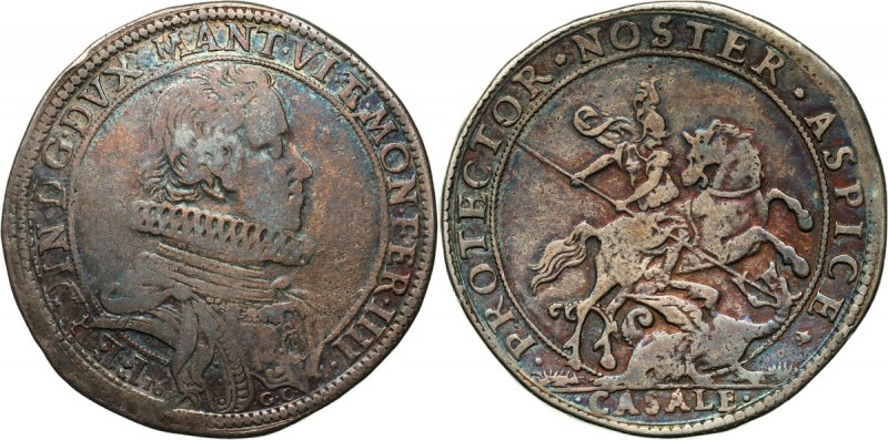 Italy, Casale, Ferdinand Gonzaga, Ducatone 1617 Scarce coin in nice toning. Rzad...