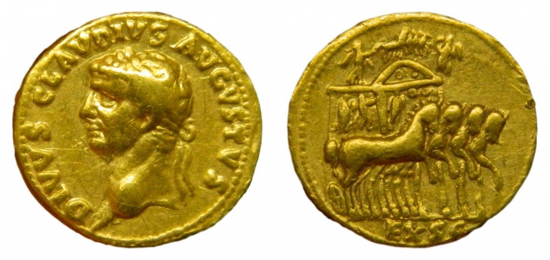 Roma Imperio - Claudio (41-54d.c) Áureo (Cal.354) (se2051) Av.: DIVVS CLAVDIVS A...