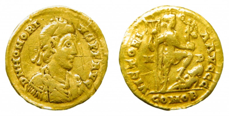 Roma Imperio - Honorio 395-425 Dc. Mediolanum Milán. Anv.: D. N. HONORIVS P. F. ...