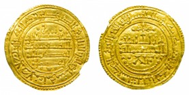 Alfonso VIII (1158-1214). Castilla. Morabetino. Año 1250 de la Era de Safar (1212 dC). Toledo. (AB 153.25). 3,83 gr Au. Leve defecto, probablemente de...