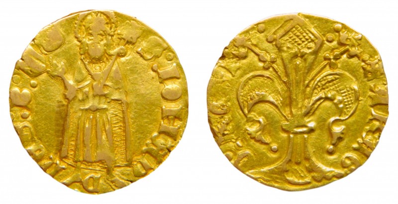 Juan II. Florín (1458-1479). Valencia marcas escudo corona y C entre las piernas...
