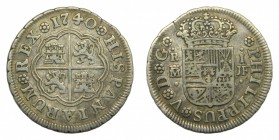 Felipe V (1700-1746). 1740 JF. 1 real. Madrid. (AC 456). 2,91 gr. Ag.
mbc-