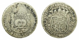 Fernando VI (1746-1759). 1759 JM. 8 reales. Lima. Columnario. (AC 467). 25,5 gr. Ag.
bc-