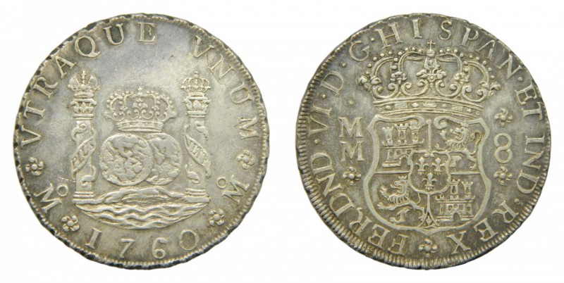 Fernando VI (1746-1759). 1760 MM. 8 reales. México. Columnario. (AC 497). 27,01 ...