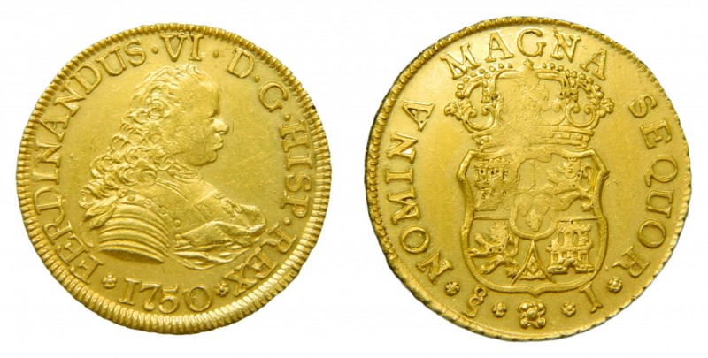 Fernando VI (1746-1759). 1750/5 J. 4 Escudos. Santiago. (AC 742). 13,53 gr. Au. ...