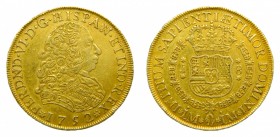 Fernando VI (1746-1759). 1752 J . 8 Escudos. Lima (AC 765) 26,98 gr Au.
mbc