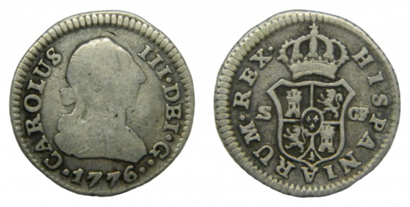 Carlos III (1759-1788). 1776 CF. 1/2 real. Sevilla. (AC 313). 1,28 gr. Ag.
mbc