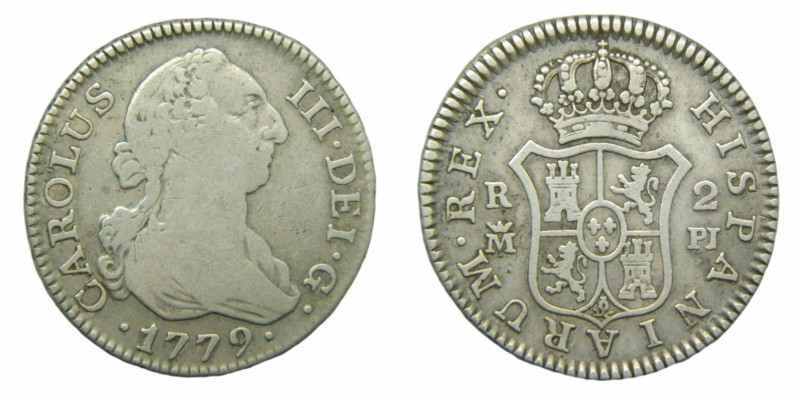Carlos III (1759-1788). 1779 PJ. 2 reales. Madrid. (AC 628). 5,68 gr. Ag.
mbc-