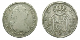 Carlos III (1759-1788). 1779 PJ. 2 reales. Madrid. (AC 628). 5,68 gr. Ag.
mbc-