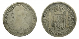 Carlos III (1759-1788). 1776 FM. 2 reales. México. (AC 662). 6,26 gr. Ag.
bc