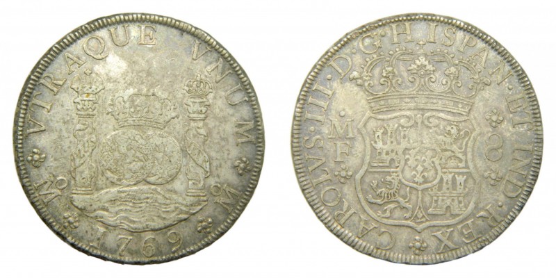 Carlos III (1759-1788). 1769 MF. 8 reales. México. Columnario. (AC 1095). 26,96 ...