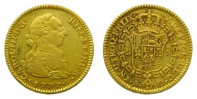 Carlos III (1759-1788). 1777 PJ. 2 escudos. Madrid. (AC 1554). 6,6 gr. Au.
ebc-